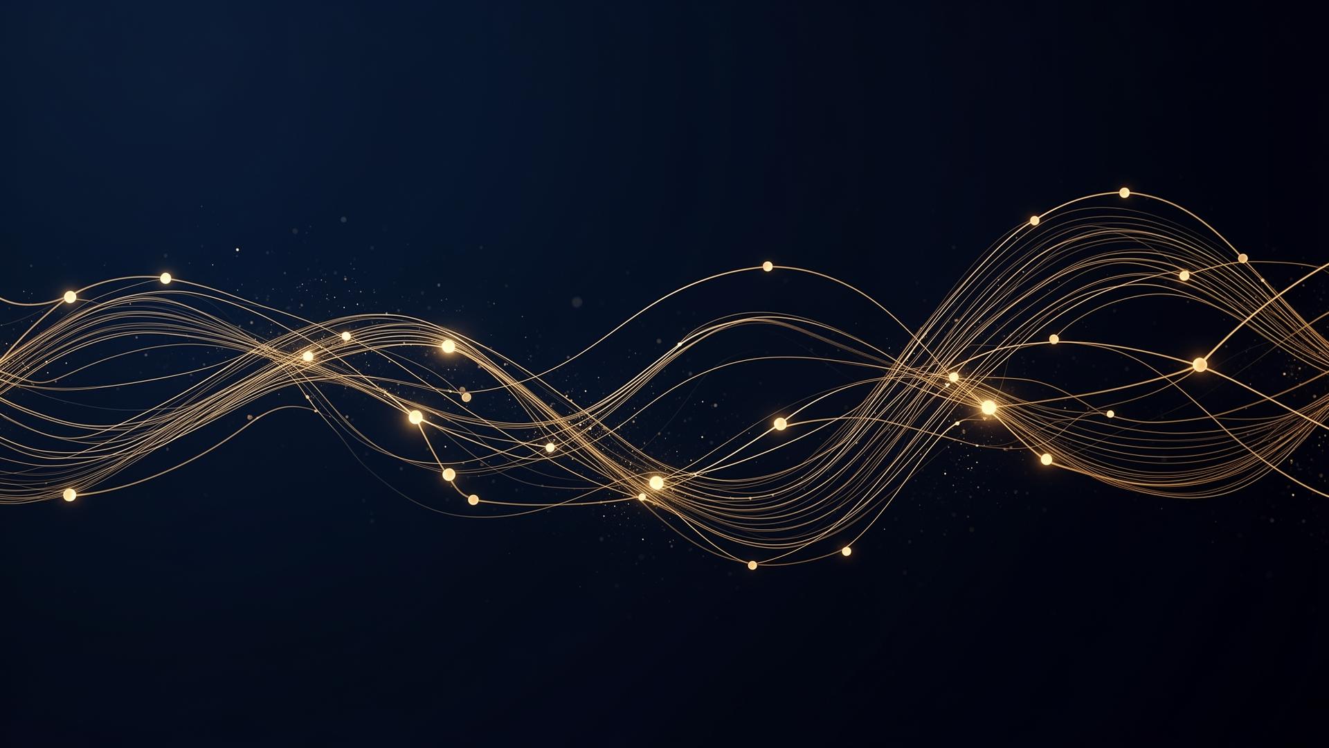 Abstract gold network flow diagram